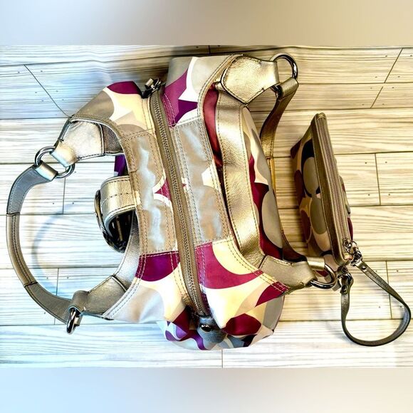 Coach Metallic Silver and Purple Shoulder Bag - Picture 7 of 13